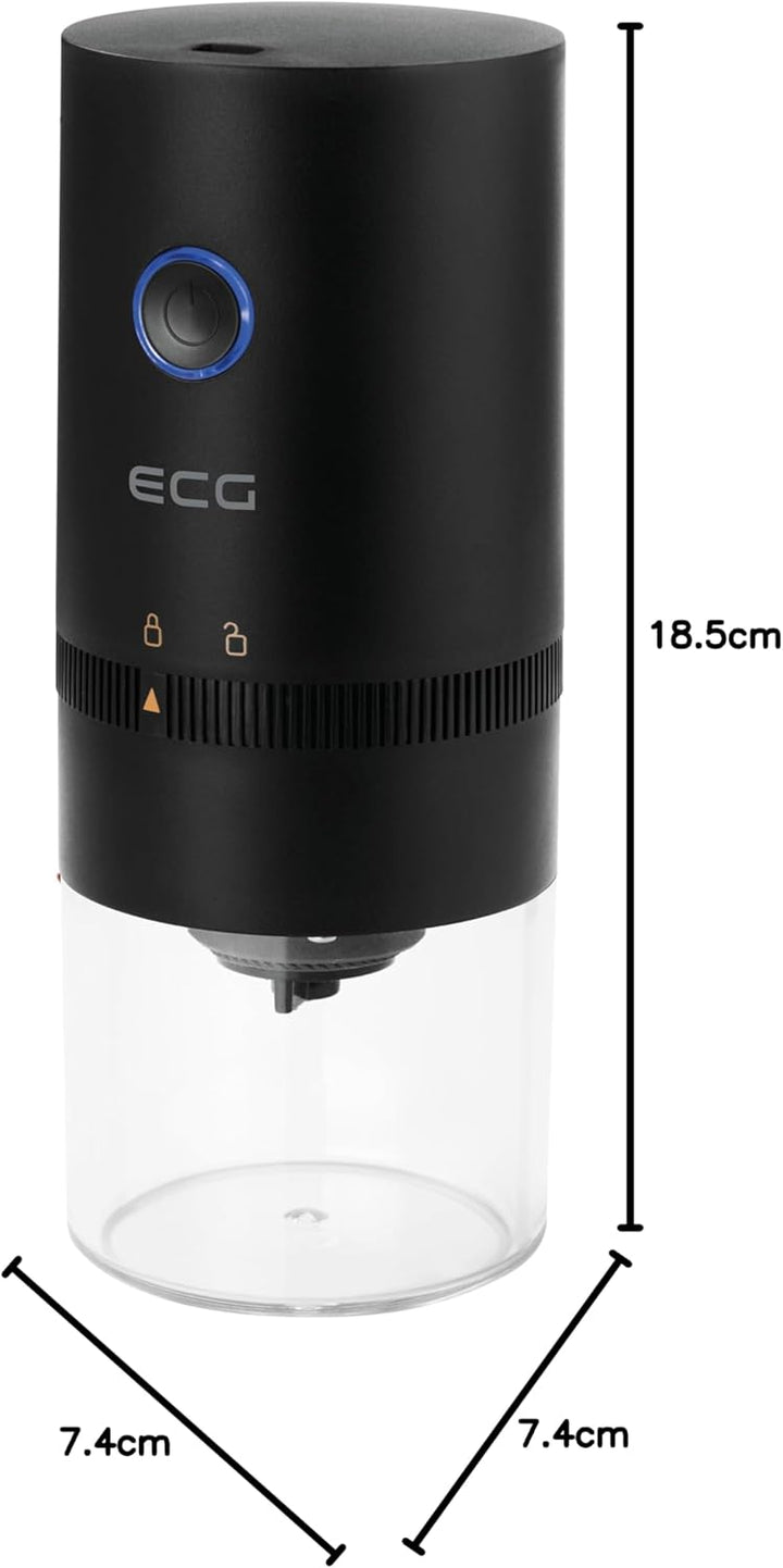 ECG KM 150 Minimo Black, Tragbare elektrische Kaffeemühle