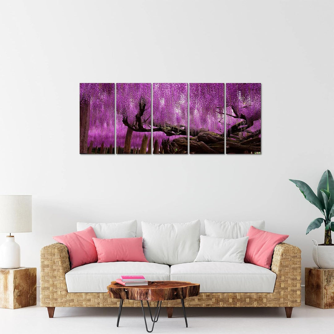 Runa Art Bild Wald Landschaft Wandbilder auf Vlies Leinwand 5 Teilig Wanddekoration Schlafzimmer Woh