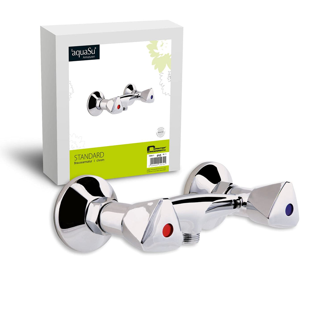 aquaSu® Zweigriffmischer Standard für Brause | Chrom | Wasserhahn, Brause