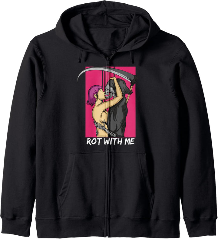 Punk Rock Grunge Goth Rot With Me Kapuzenjacke
