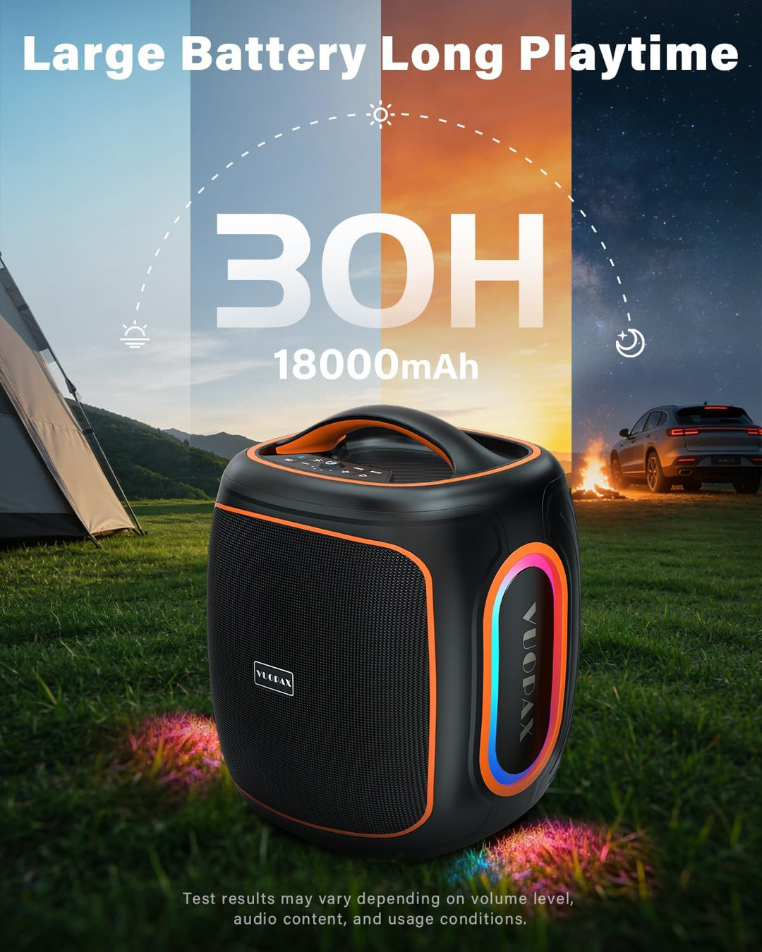 Bluetooth Lautsprecher Gross 120W, Tragbare Musikbox mit kraftvollem Sound, 6,5&
