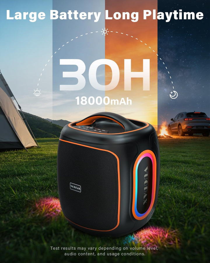 Bluetooth Lautsprecher Gross 120W, Tragbare Musikbox mit kraftvollem Sound, 6,5&