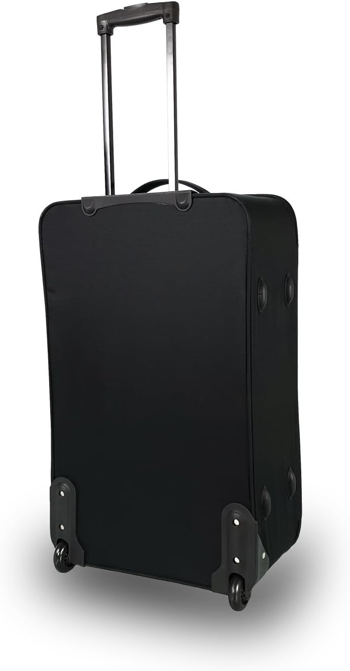 Stoffkoffer Trolley Reisekoffer Inline Rollen (Handgepäck-Mittel-Gross-Sehr Gross) (Schwarz, Sehr gr