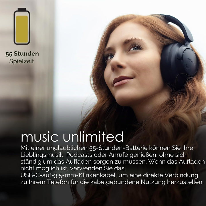 Boompods Headpods ANC+ Geräuschunterdrückende Kopfhörer - Over-Ear Bluetooth Kopfhörer mit Mikrof