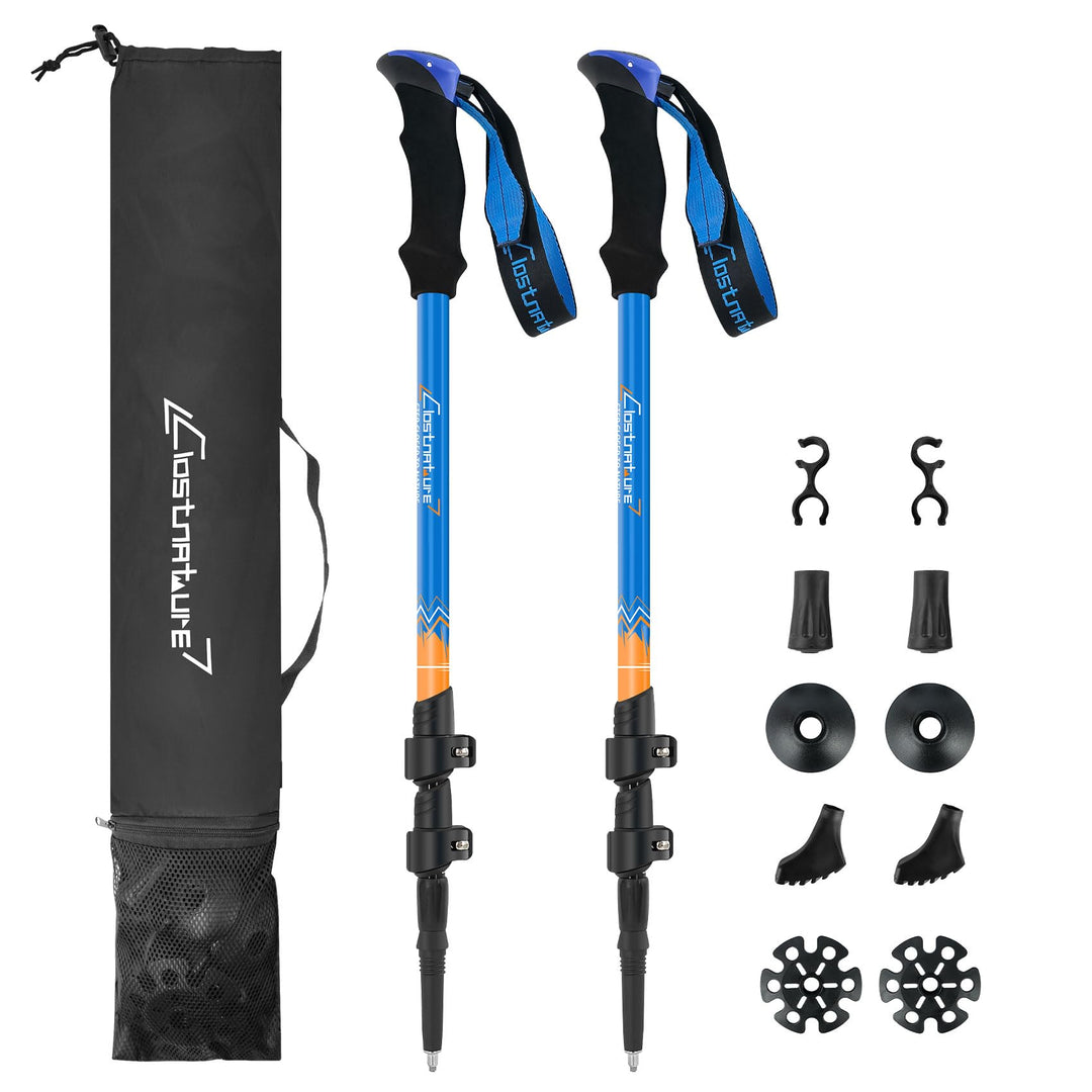 Clostnature Wanderstöcke Teleskop Aluminium - Nordic Walking Stöcke für Damen und Herren, 58-135cm L