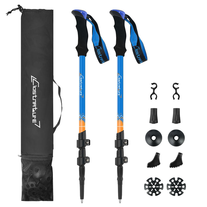 Clostnature Wanderstöcke Teleskop Aluminium - Nordic Walking Stöcke für Damen und Herren, 58-135cm L