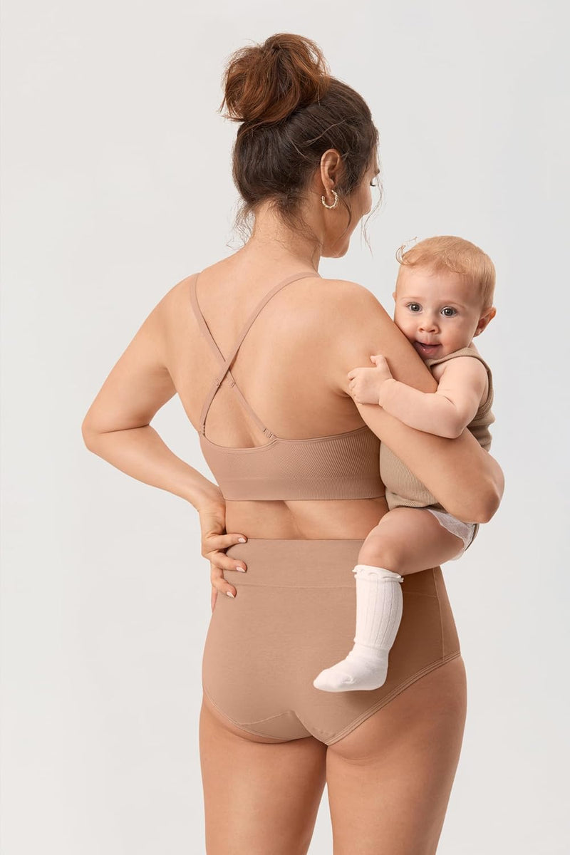 MOMANDA Damen Still BH ohne Bügel Soft Gepolstert Gerippt Schwangerschafts BHS Schlaf Bequemer S Kie