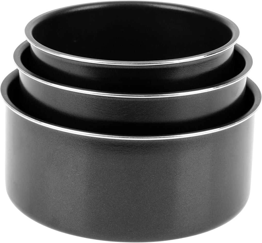 Sitram 714946 Kochgeschirr, Aluminium, Schwarz, 2 Griffe, 28 cm, 2 Pfannen Ø 24,28 cm, 3 Töpfe Ø 16,
