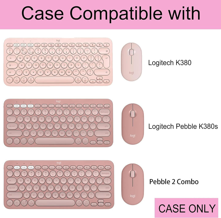 co2CREA Hartschalentasche für Logitech Pebble 2 Combo Tastatur-Maus-Set rose, rose