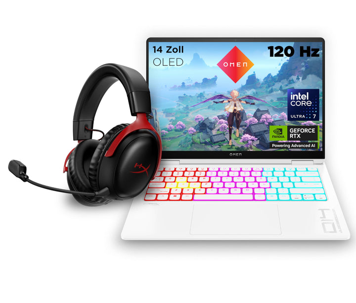 HP OMEN Transcend Gaming Laptop, 14 Zoll 2,8K OLED 120Hz, Intel Core Ultra 7 155H, 16 GB DDR5 RAM, 1