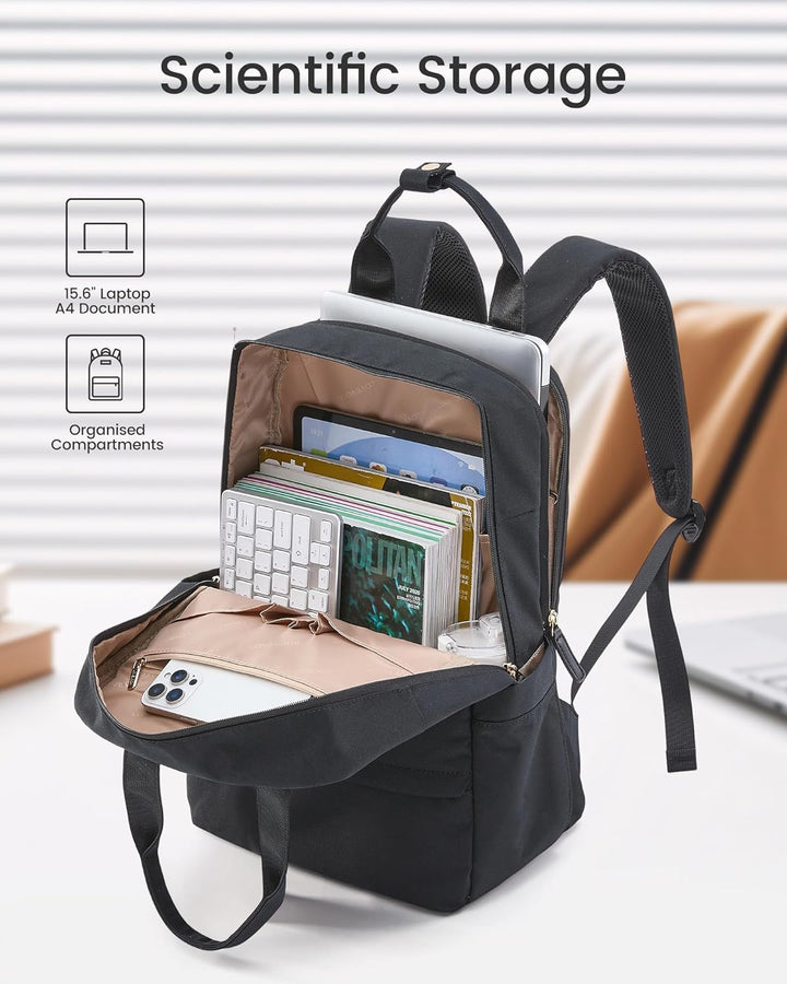 LOVEVOOK Laptop Rucksack Damen, 15,6 Zoll Schulrucksack Teenager mit Laptopfach, Schultasche Mädchen