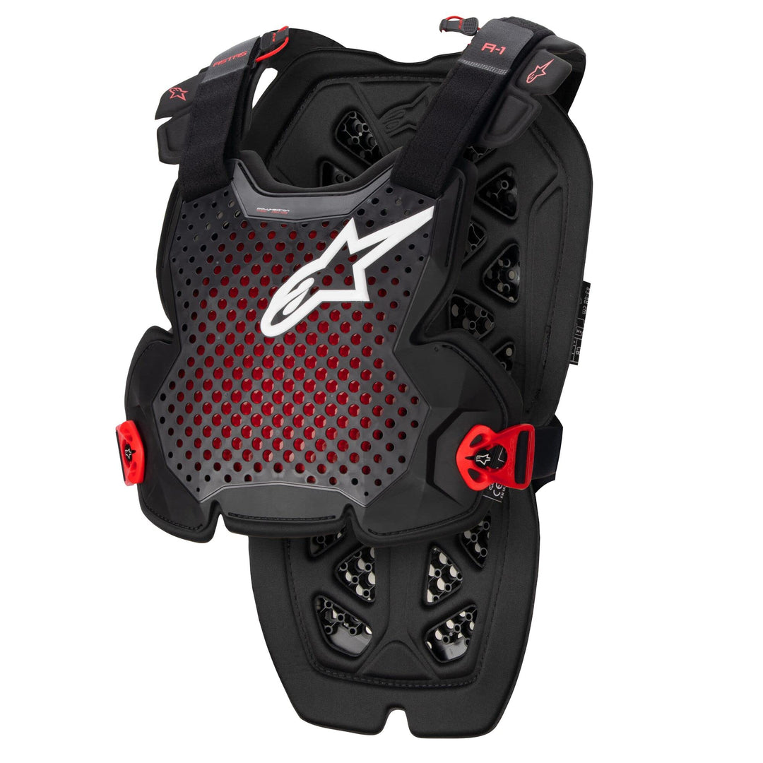 Alpinestars Brustpanzer A-1 Pro Anthrazit/Schwarz/Rot Grau M/L, Grau M/L