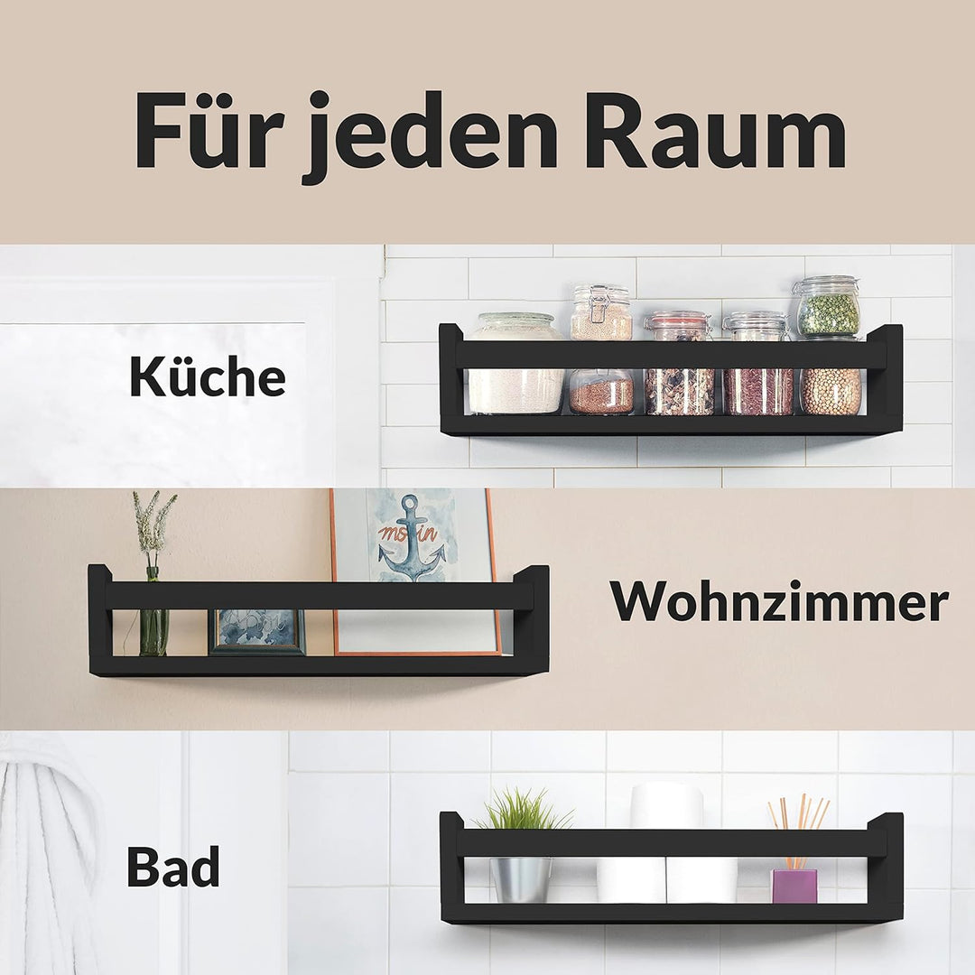 NATURE SUPPLIES Set 3 Wandregale - Kinderzimmer (Black, 3 Pack) 3 Pack Schwarz, 3 Pack Schwarz