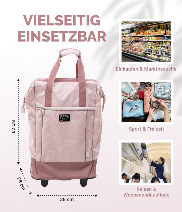 Punta® Einkaufstrolley Big Wheel 40L | grosser & Stabiler Einkaufsroller mit XL-Rädern | leise & lei