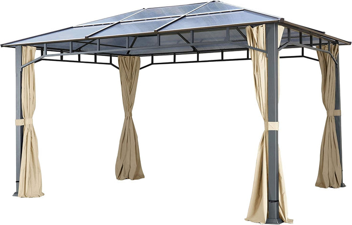 TOOLPORT 4 Seitenteile für Gartenpavillon Sunset Deluxe 3x4 m - Polyester ca. 180 g/m² - mit Reissve