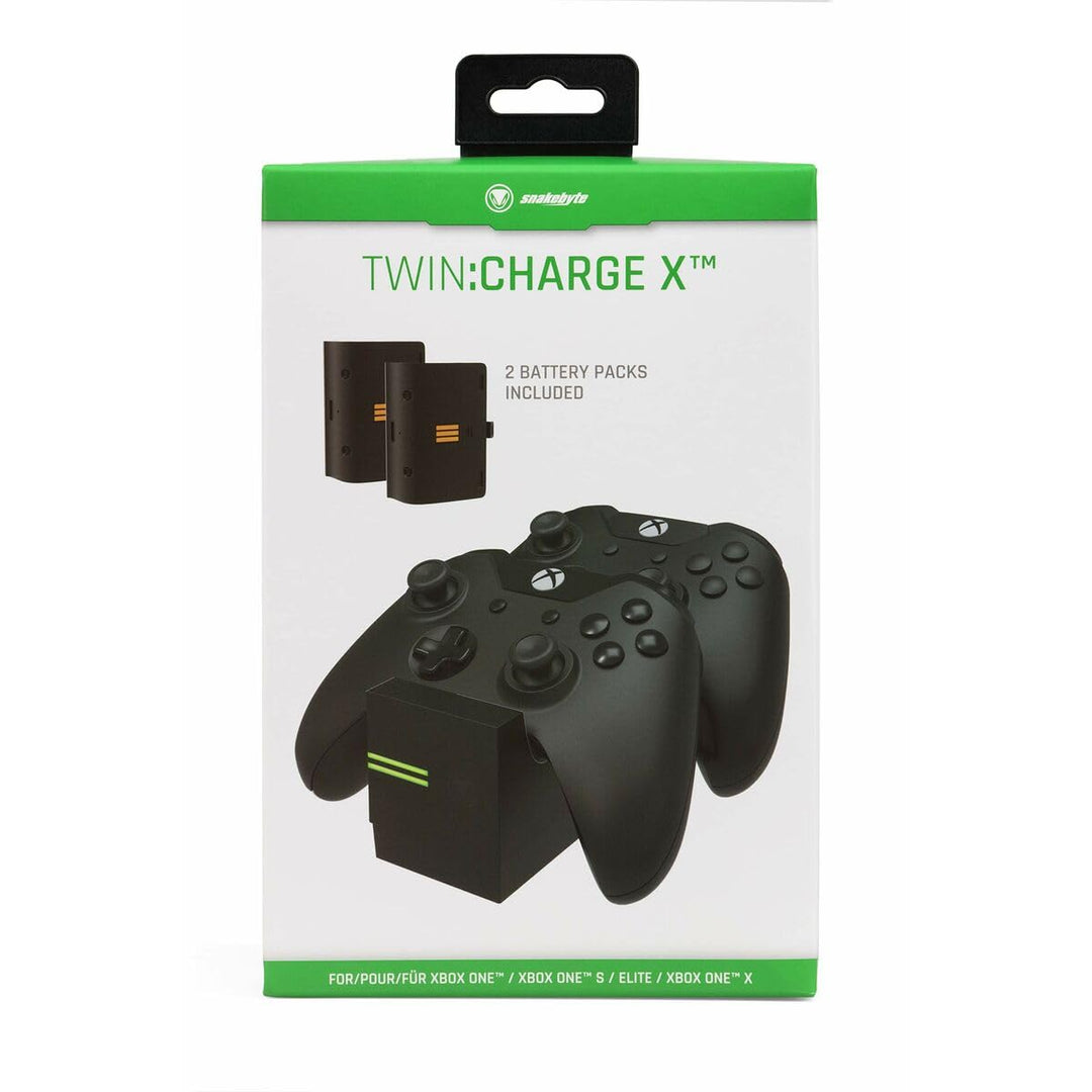 snakebyte Xbox One TWIN:CHARGE X - schwarz – Ladegerät/Ladestation für Xbox One S/Xbox One X/Xbox El