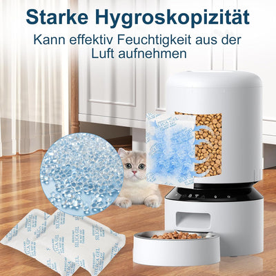 20 Stück Trocknungsmittel für Petkit 5L Futterautomaten Katze, Gel Beutel Trockenmittel Packung hält