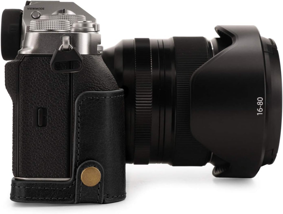 MegaGear MG1923 Ever Ready Kameratasche aus Echtleder, für Fujifilm X-T4, Schwarz, Schwarz