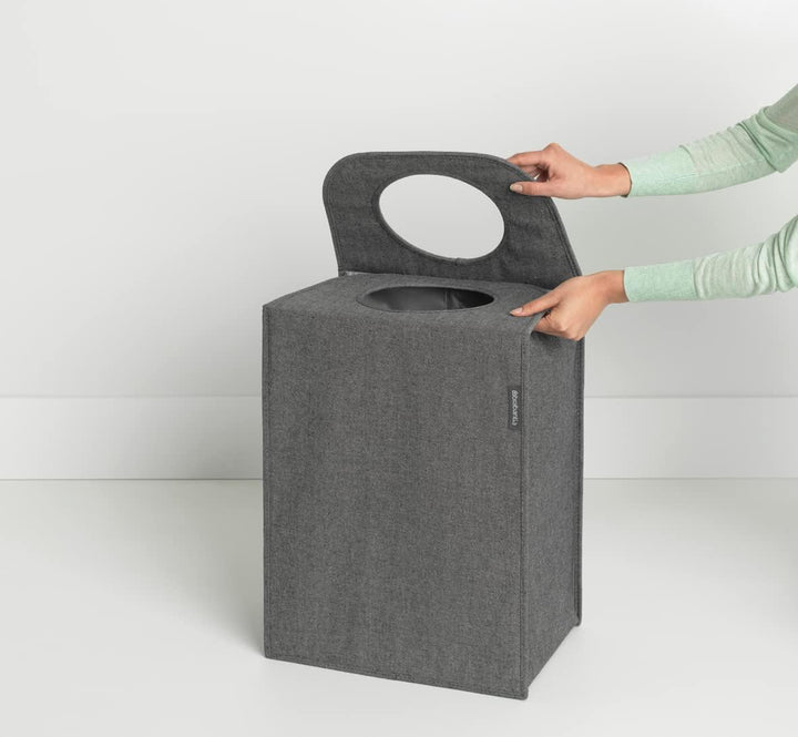 Brabantia - Wäschesack - Quick-Drop-Öffnung - Robuste Textilsack - Platzsparend - Der Deckel lässt s