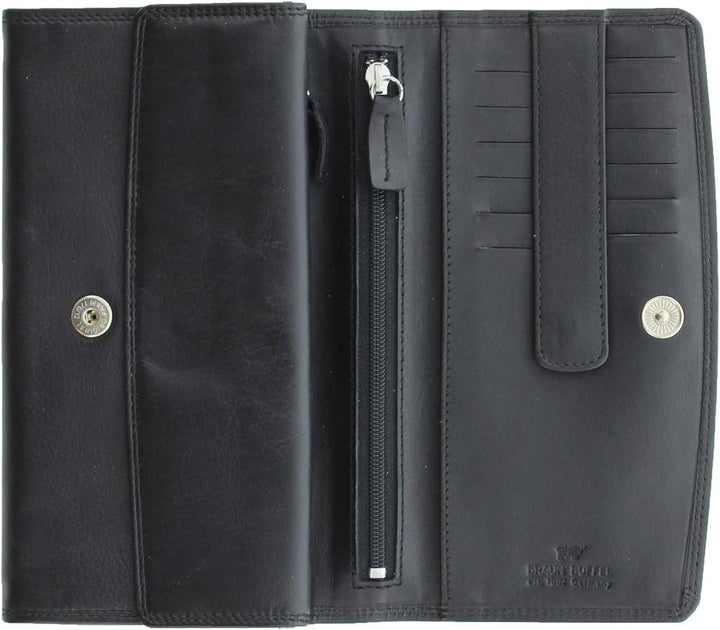 BRAUN BÜFFEL Geldbörse Golf 2.0 - aus echtem Leder (schwarz, 9 Fächer, Large)