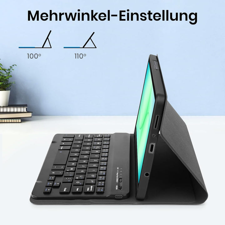 Tastatur für Samsung Galaxy Tab A11 8.7 Zoll 2025, Hülle mit Tastatur für Samsung Galaxy Tab A11/A9,
