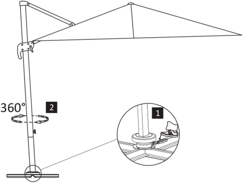 Tidyard Ampelschirm Sonnenschirm mit Aluminium-Mast Gartenschirm | Balkonschirm Terrassenschirm | So