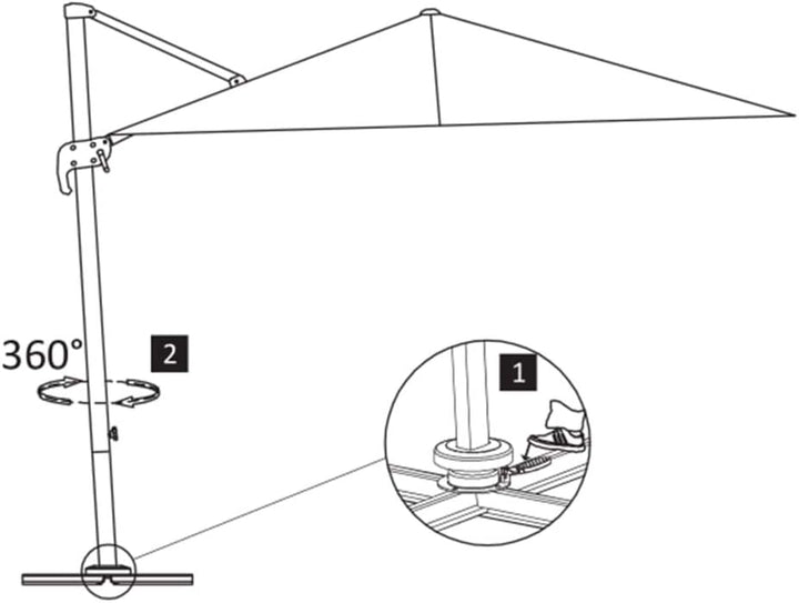 Tidyard Ampelschirm Sonnenschirm mit Aluminium-Mast Gartenschirm | Balkonschirm Terrassenschirm | So