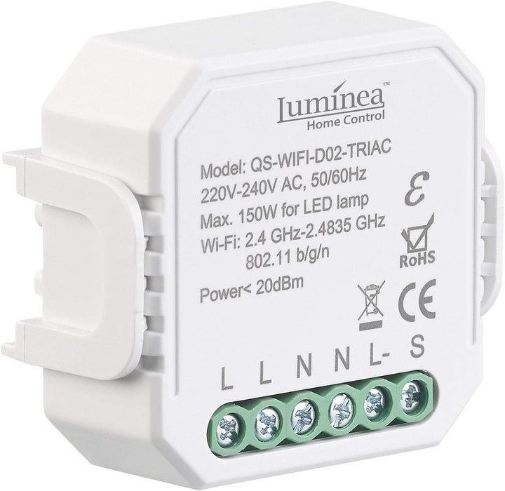 Luminea Home Control Funkdimmer: 2er-Set WLAN-Unterputz-Lichtschalter und -Dimmer, mit App (Dimmer-S