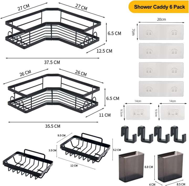 Duschablage Ohne Bohren, 5 Stück Badezimmer Organizer, Rostfreier Duschregal Ohne Bohren, Grosser Ka