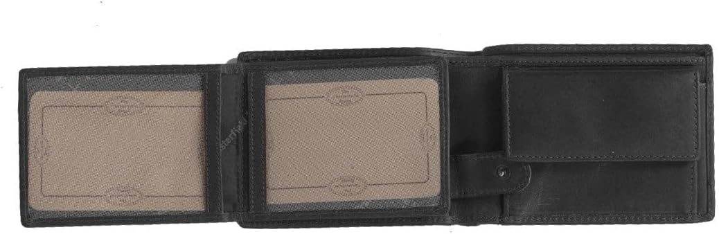 The Chesterfield Brand Wax Pull Up Marvin Geldbörse RFID Leder 10,5 cm,Schwarz,Einheitsgrösse