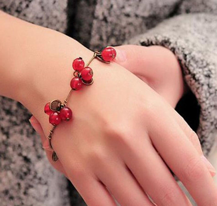 Miniblings Johannisbeere Armband Armreifen Beere Damen Frucht Bronze Sommer Kinderschmuck Kinderarmb
