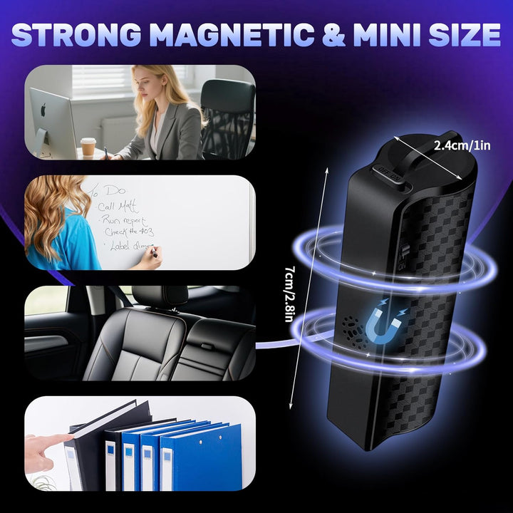 Diktiergerät Magnetisches Mini, 64GB Aufnahmegerät mit 480 Stunden Digitale Abhörgerät One Touch Spr