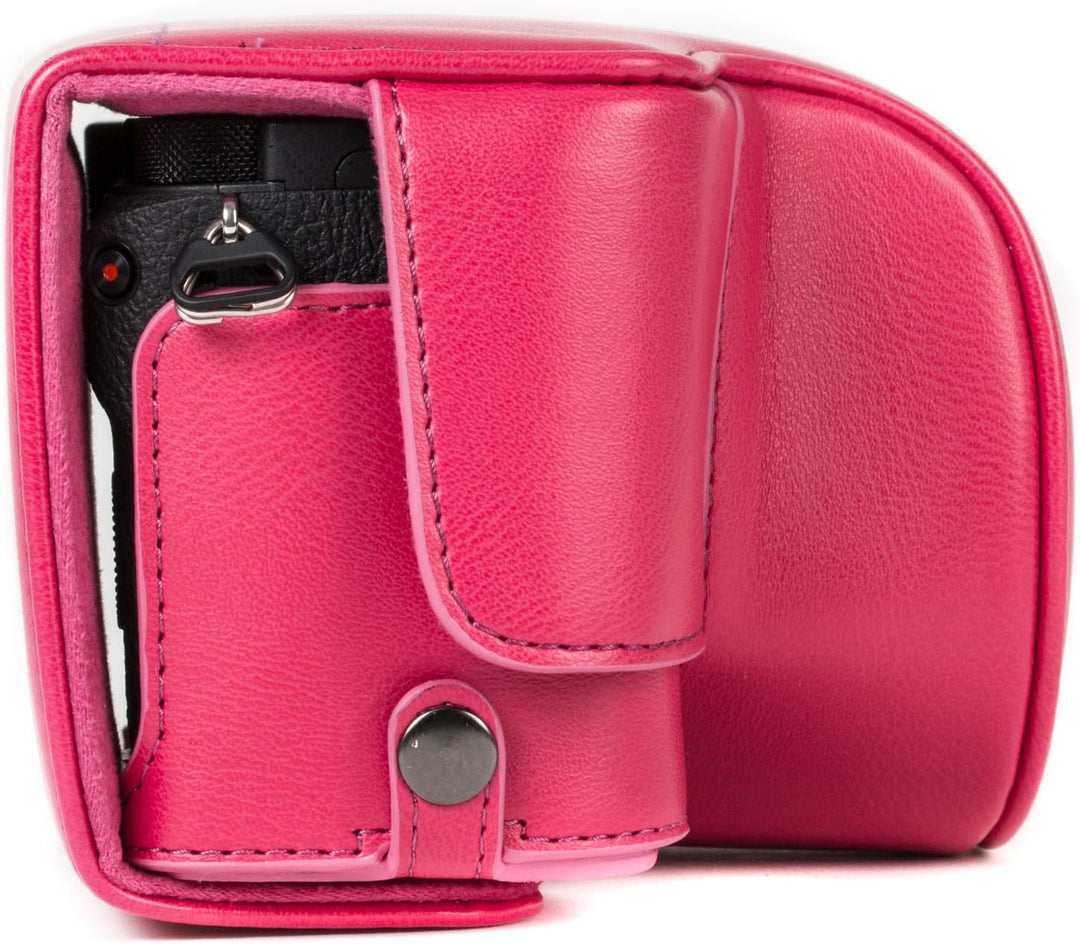 MegaGear Sony Alpha A6500 (16-50 mm) Ever Ready Leder Kamera-Case mit Trageriemen und Batteriezugang