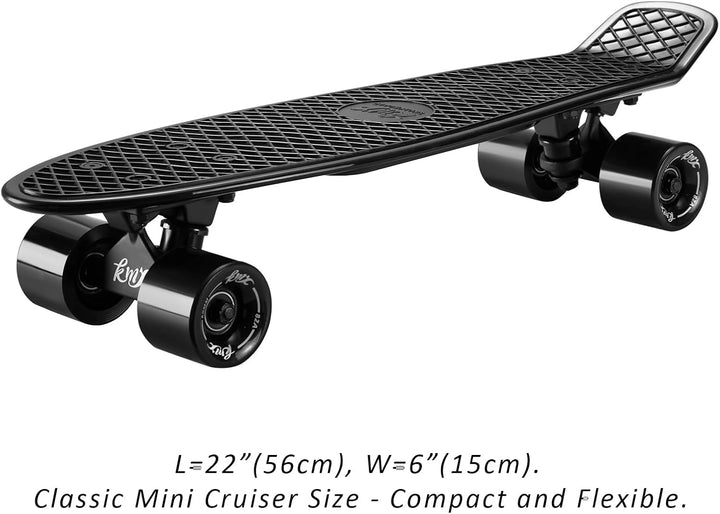 KMX 55,9 cm Mini Cruiser Skateboard für Jungen Mädchen und Jugendliche, komplettes Anfänger-Skateboa