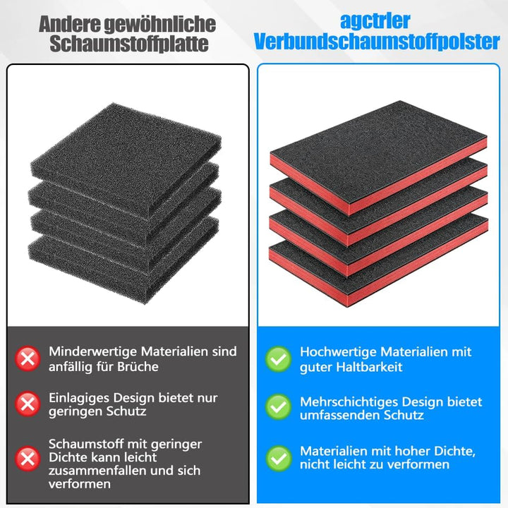 4 Stück 40x30x4cm Werkzeugkisten Schaumstoff Zuschnitt Polyethylenschaumstoff Schaumstoffeinlage Wer
