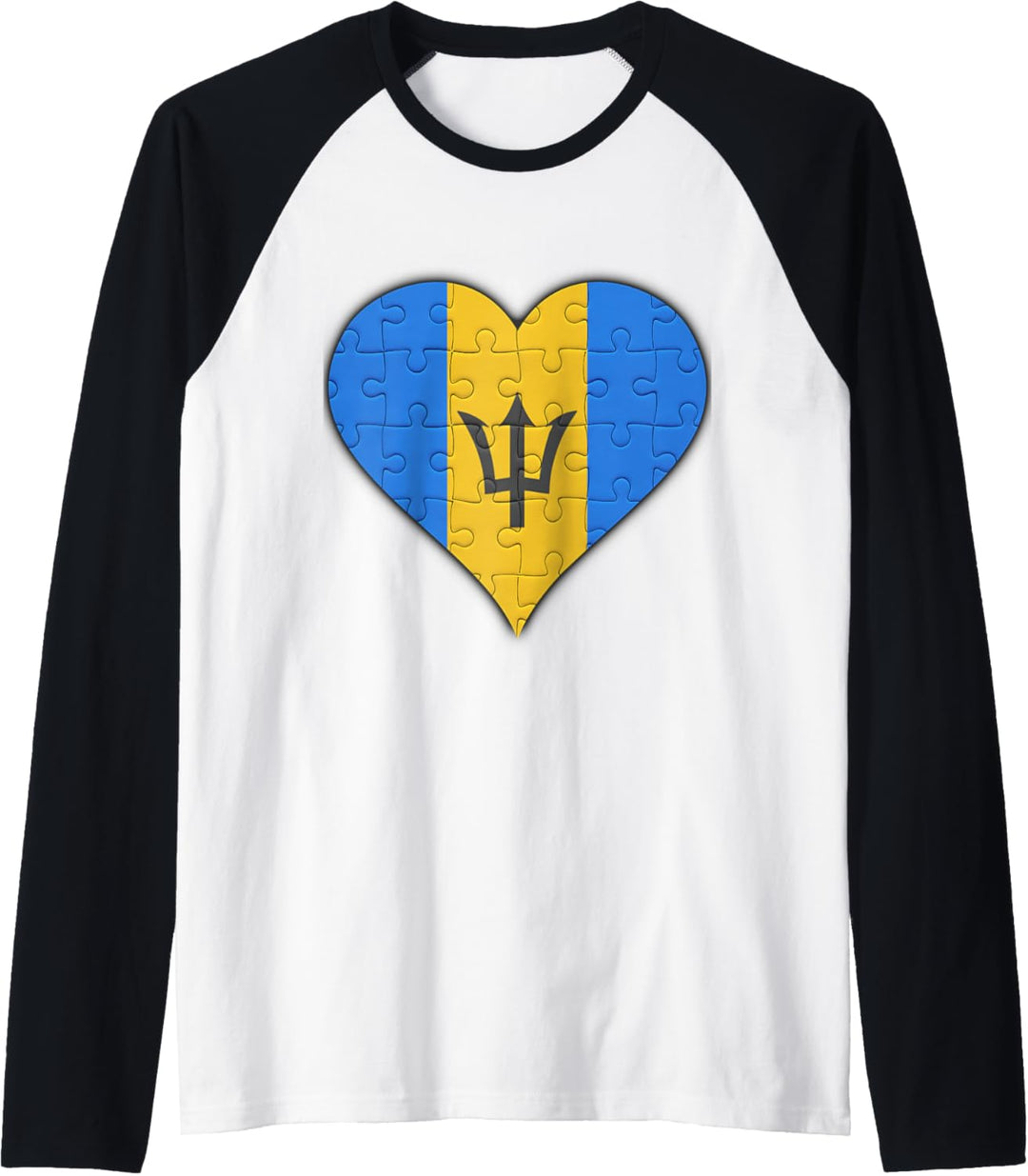 Barbados Barbadische Flagge Herz Raglan