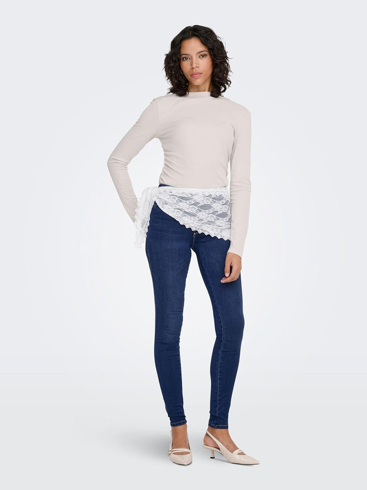 ONLY Female Skinny Jeans ONLROYAL Hohe Taille Skinny Fit Jeans XS / 34L Dark Blue Denim, XS / 34L Da