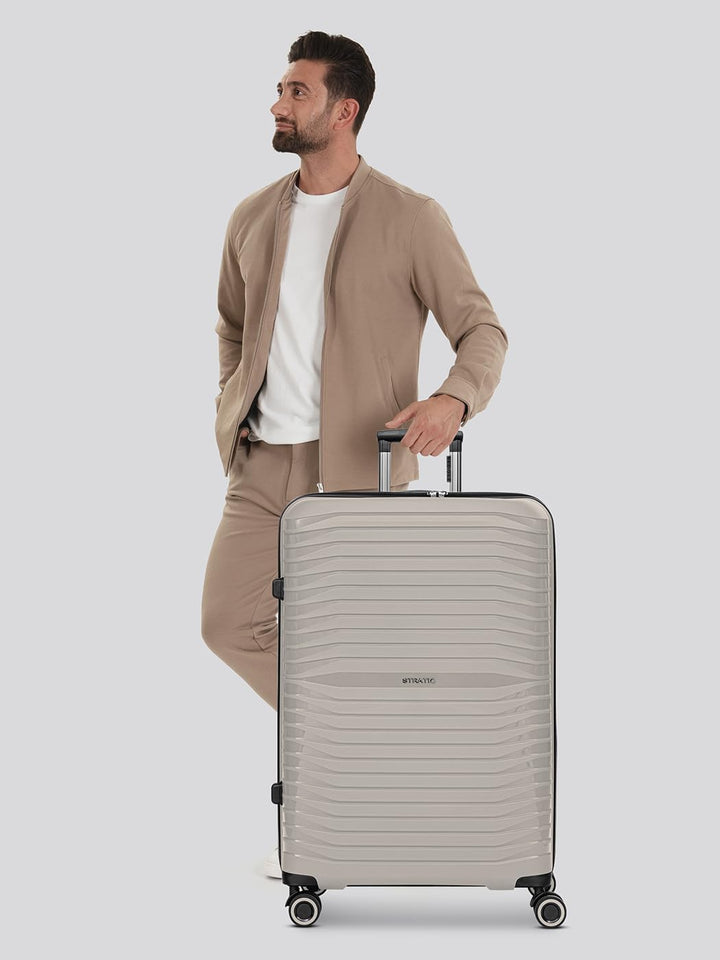 Stratic Shine Koffer & Trolley Gross | Hergestellt aus Bruch- & Kratzfestem Polypropylen mit 4 Rolle