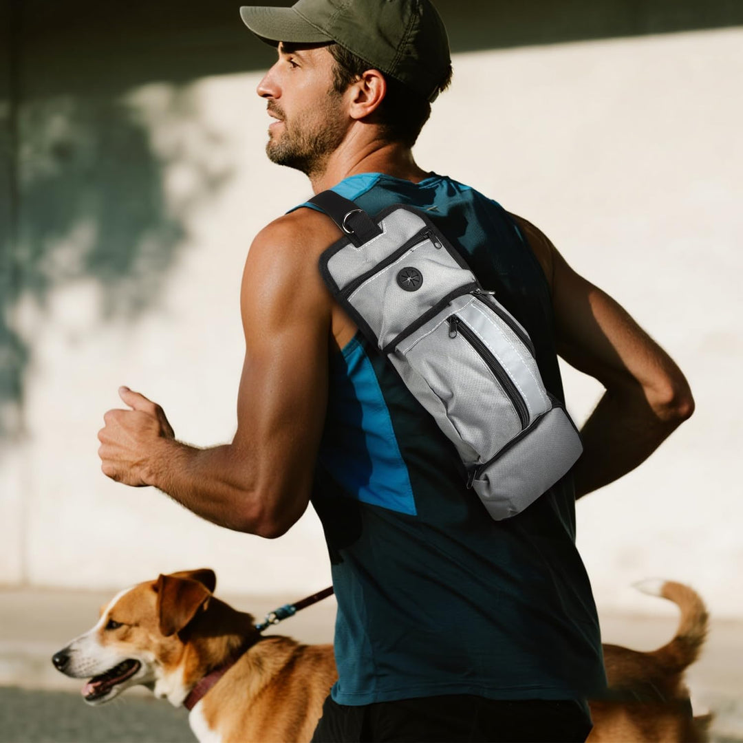 Grosse Bauchtasche für Hundetraining & Outdoor-Sport, Hüfttasche mit 4 Fächern, Wasserabweisende Lec