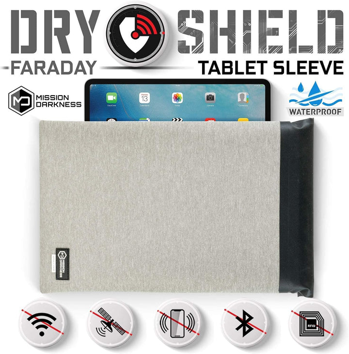 Mission Darkness Dry Shield Faraday Tablet-Hülle // wasserdichte Tasche mit HF-Abschirmung für Table