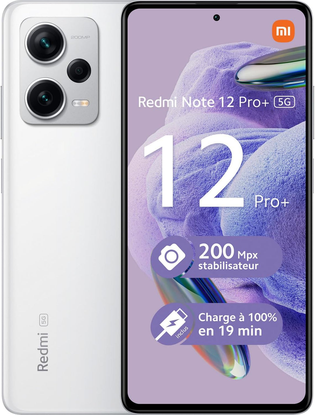 Xiaomi Redmi Note 12 Pro+ 5G 256GB Handy, weiss, Polar White, Android 12, Dual
