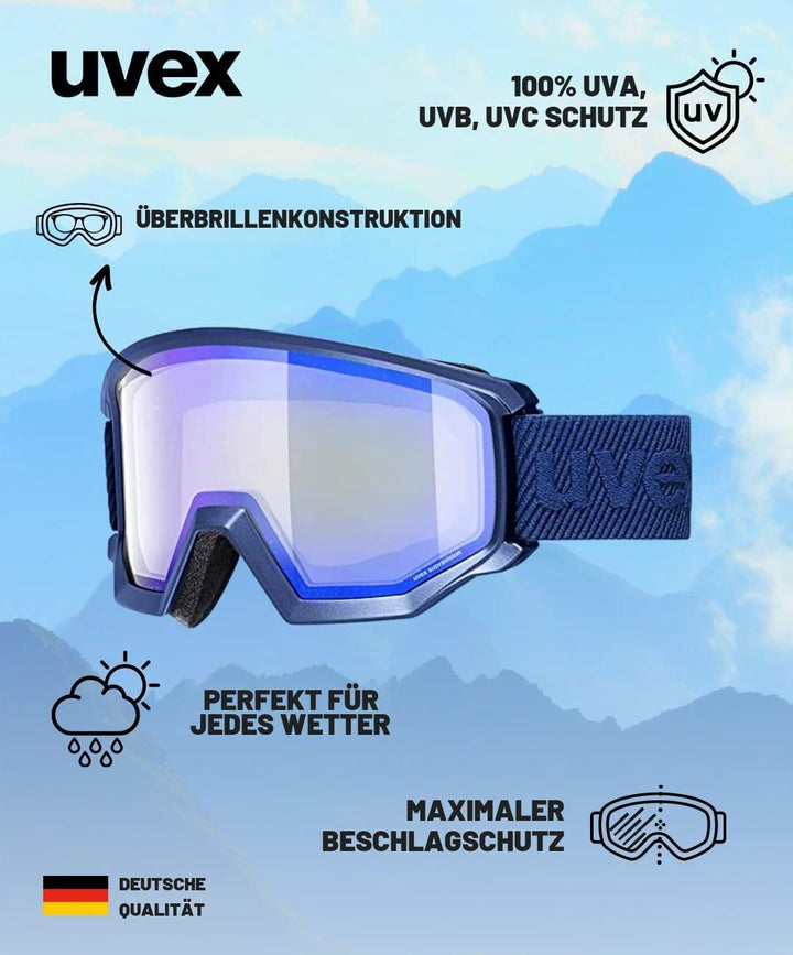 uvex Unisex Athletic Fm Skibrille (1er Pack) Einheitsgrösse navy matt/blue-radar, Einheitsgrösse nav