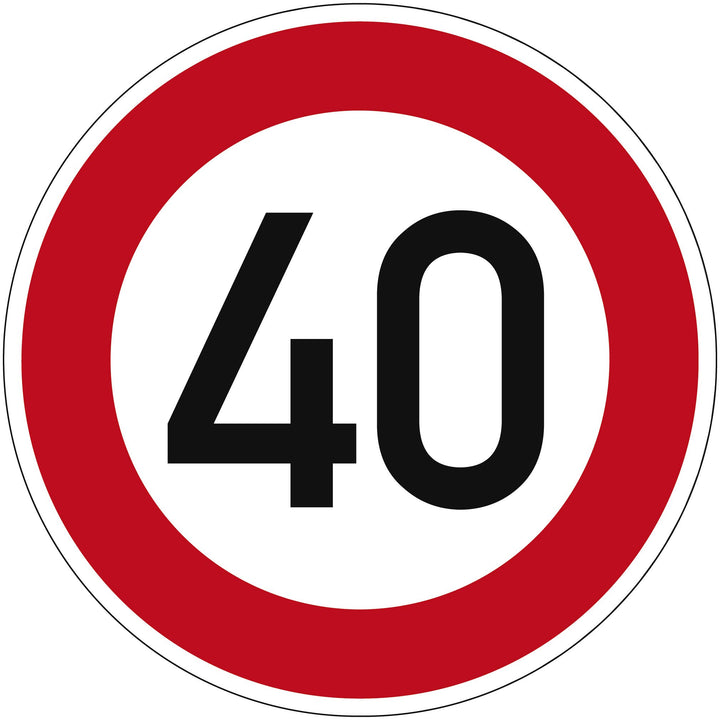 Verkehrszeichen Zulässige Höchstgeschwindigkeit 40 Nr. 274-40 | Ø 420mm, Alu 2mm, RA1 | Original Ver