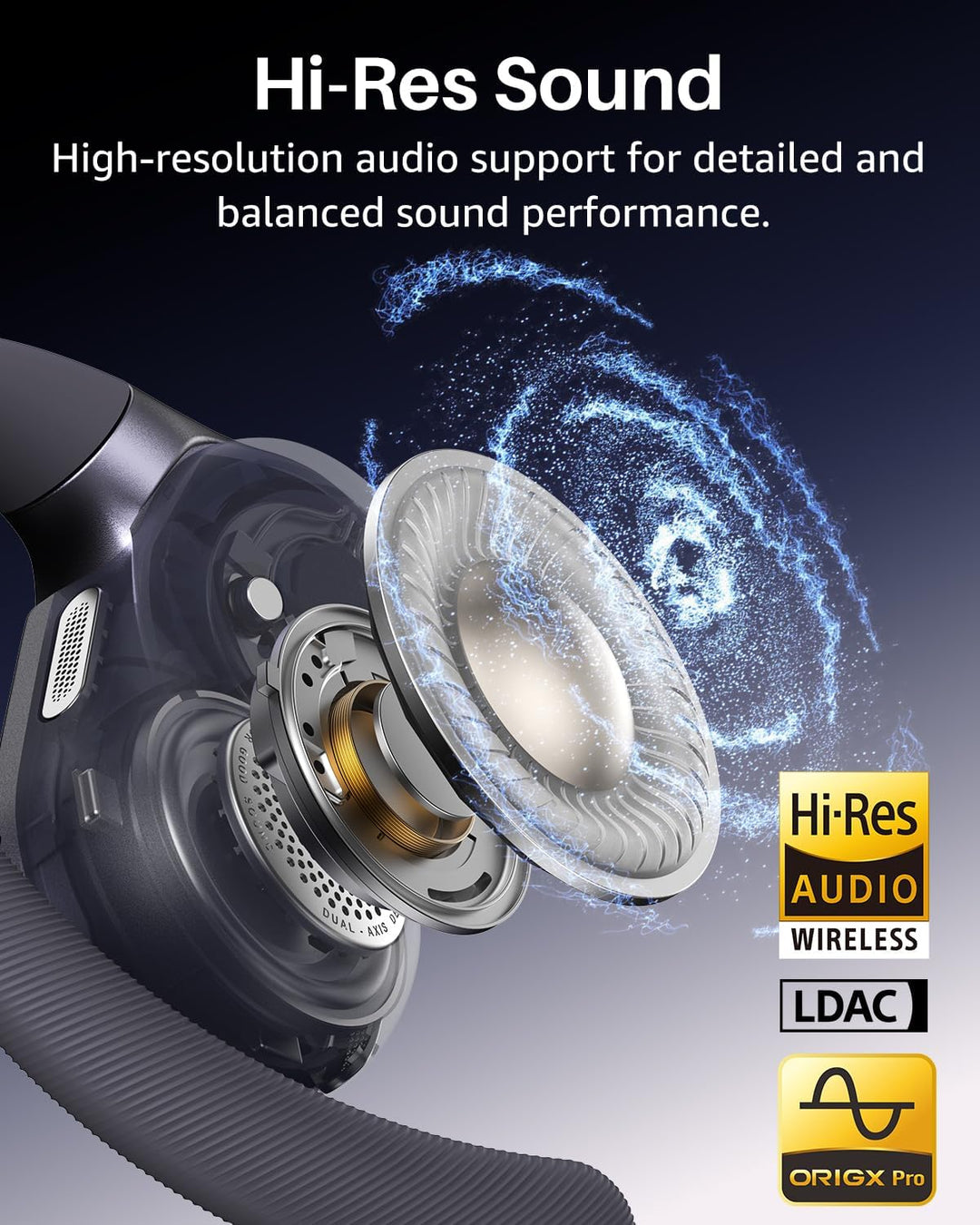 TOZO Open X2 Pro Open-Ear Kopfhörer (Titanschwarz, Sets A) | 15,4-mm Treiber, Gyro Spatial Audio, Du