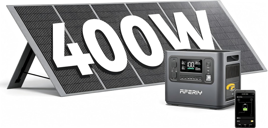 AFERIY 2400W2048Wh Solargenerator mit 400W Solarpanel, 1,5Std Schnellladung | Tragbare Powerstation,