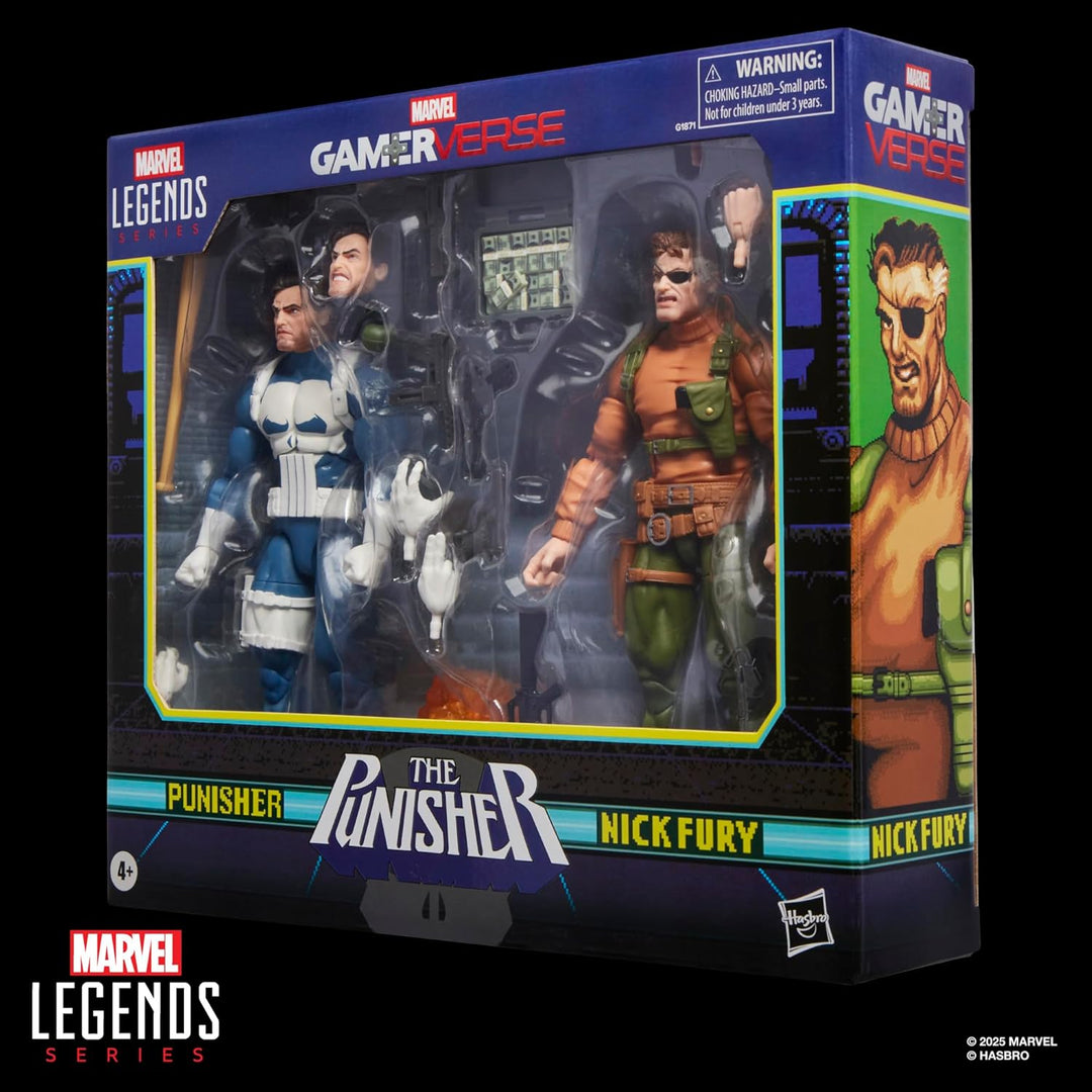 Marvel Legends Series Gamerverse Punisher und Nick Fury Action-Figuren zum Sammeln