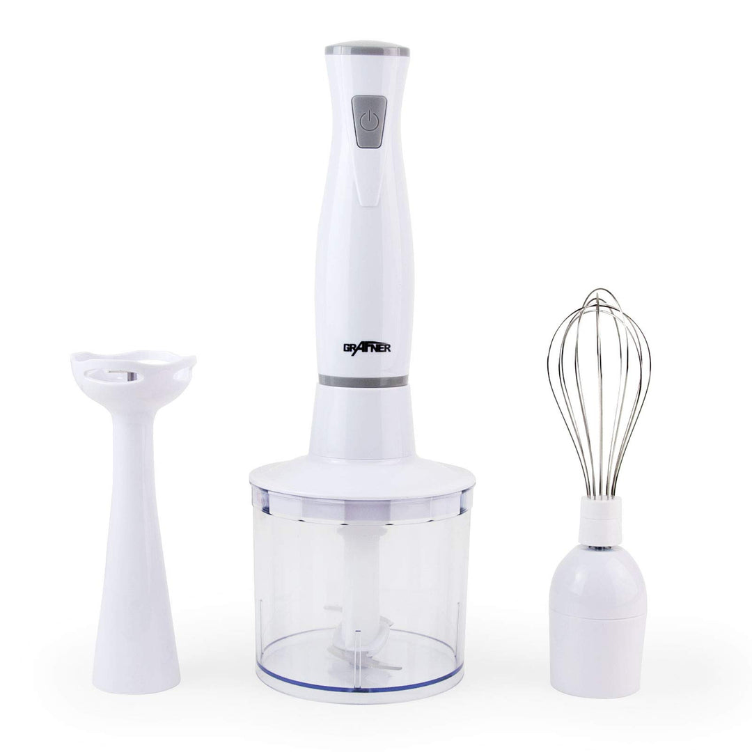 Grafner Stabmixer Set 3in1 mit Pürierstab, Mixer- und Schneebesenaufsatz, BPA-freies & spülmaschinen