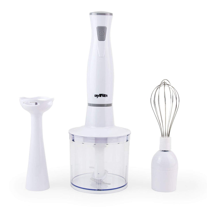 Grafner Stabmixer Set 3in1 mit Pürierstab, Mixer- und Schneebesenaufsatz, BPA-freies & spülmaschinen