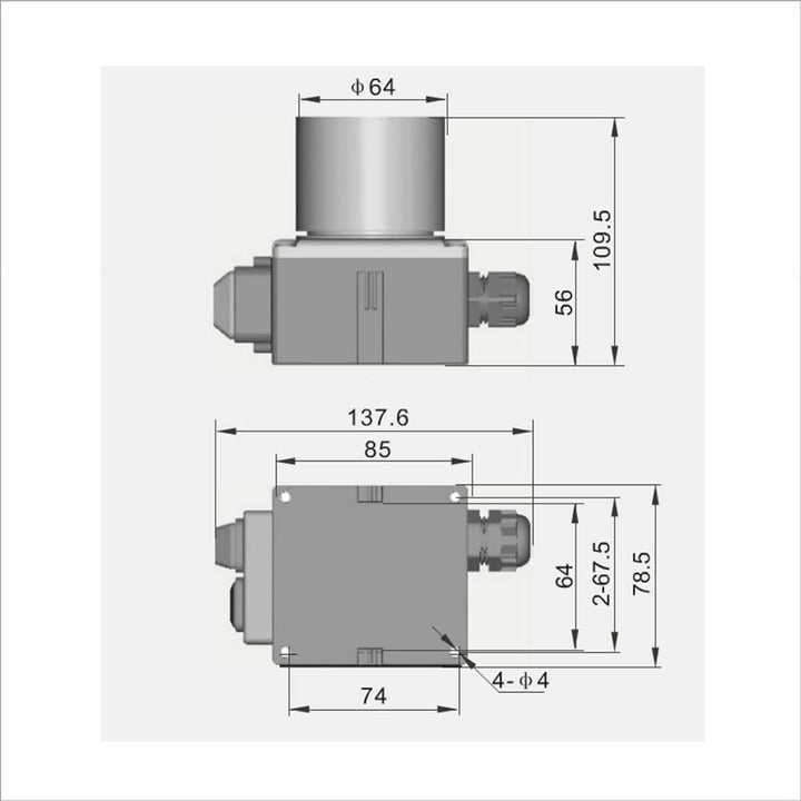 BUZE Original KEDU KOA7 Geräteschalter Maschinenschalter 380/400 V 3 Phasen mit 0,6 m Kabel und Phas