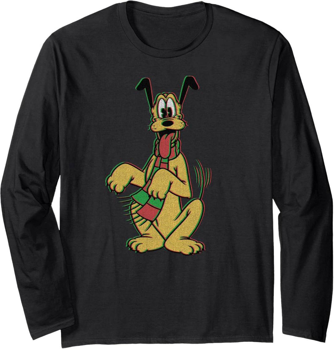 Disney Mickey And Friends Weihnachten Pluto Portrait Langarmshirt
